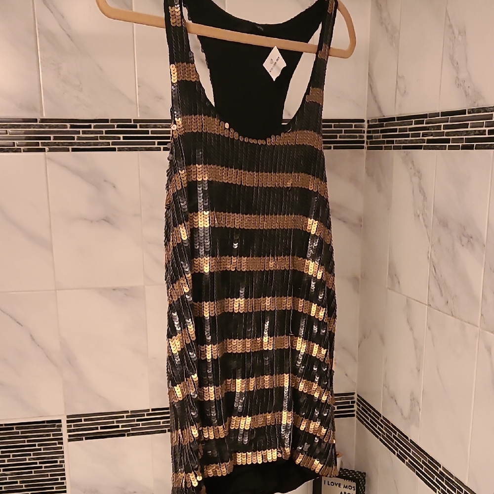 Joe's Jeans Black and Gold Sequin Tank Top
